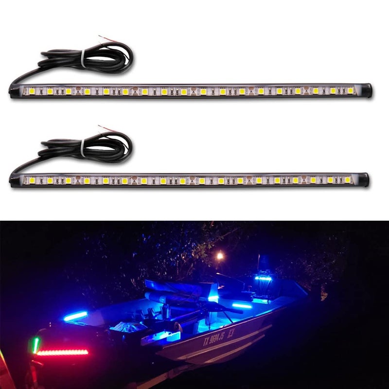 Botepon Navigation Lights for Boats led, Adhesive Install Boat Interior light, Deck Lights for Night Fishing, IP67 Waterproot for for Pontoon, Bass, Dinghy, Kayak Jon Boat, Blue - Image 1